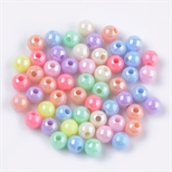 150 g. skinnende acryl perler. 6 mm.